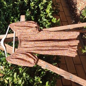 Wild Fable Full Tiered Peasant MiniDress or Blouse Fall Floral Jersey S